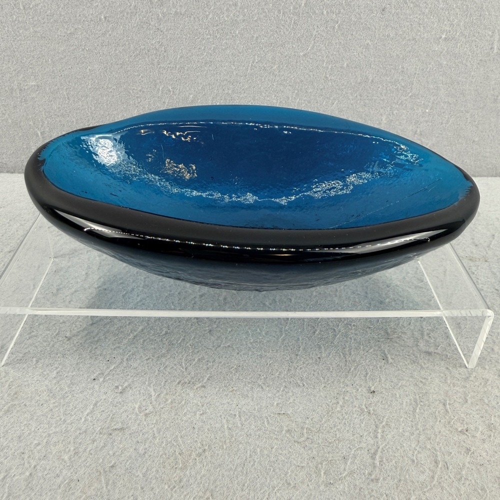 Blenko #966 or 573? Turquoise Freeform Amoeba Bowl‎ Winslow Anderson MCM